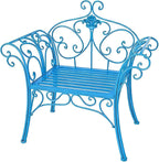 Cast Iron Garden Bench, All Weather Outdoor Patio Furniture, Multifunctional Compact Lounge Chair for Porch Balcony Bedroom Living Room