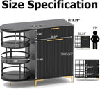 Buffet Cabinet with Storage,Sideborad Buffet Cabinet with Drawer & 2Doors,Kitchen Buffet Storage Accent Cabinets with 360°Rotating Organizer for Living Room, Entry, Hallway