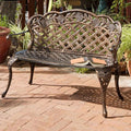 Stool Child Park Bench, Courtyard Lounge Chair Metal Bench Armrest with Backrest, Outdoor Furniture 2 People Seat Comfortable Garden Chair, for Terrace Corridors ()