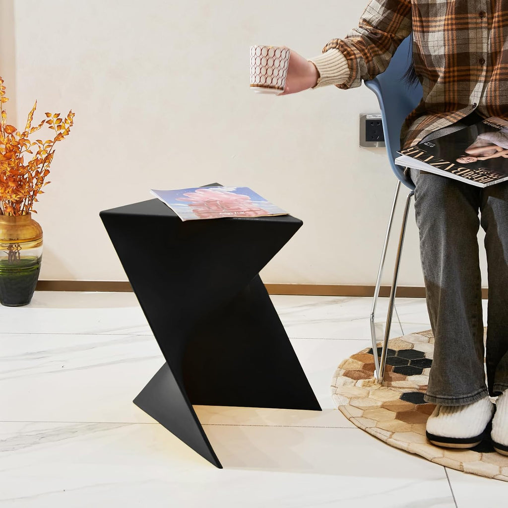 Sofa Side Table, Modern Vanity Side Table, Plastic Coffee Table, Bedside Table, Simple Decorative Table, Multipurpose End Table for Living Room (1, Black)