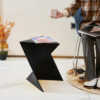 Sofa Side Table, Modern Vanity Side Table, Plastic Coffee Table, Bedside Table, Simple Decorative Table, Multipurpose End Table for Living Room (1, Black)