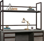 Sauder Manhattan Gate Engineered Wood and Metal Computer Hutch in Mystic Oak