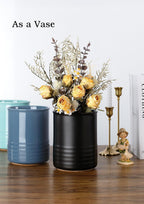 ABRUTY Utensil Holder, 6.7" Ceramic Kitchen Utensil Crock for Countertop Cooking, Modern Utensil Caddy Jar Organizer for Farmhouse Kitchen Counter Décor, Blue