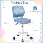 HONEY JOY Kids Desk Chair, Children Study Chair w/Adjustable Height, Low Back, Swivel Rolling Mesh Task Student Chair, Kids Computer Chair for Teens Girls Boys Home/School/Office (Blue)