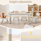 GITAWUSA Adjustable Kids Table, Arts and Crafts Child Table with Graffiti Desktop, 7 Level Height Adjustable Children Table for Ages 3-8, Easy to Wipe Toddler Desk for Classrooms/Daycares/Homes