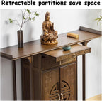 Bamboo Buddha Altar Table - Personal Shrine Cabinet for Meditation, Relaxation, and Worship - Chinese Design with Storage(140x40x108cm/55.1"x15.7"x42.5")