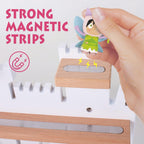 Givilio Tonie Shelf Castle for Toniebox,Wall Mounted Tonie Shelf Set,Tonie Figures Tonie Storage,Magnetic Wooden Floating Shelves Compatible with Toniebox for Kids Room (Pink)