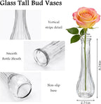 Glass Bud Vases for Centerpieces, 6 Pack Clear Small Flower Vases for Wedding Decorations and Indoor Home Decor, Hurricane Candle Holder for Table Shelf, Party