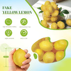 Toopify Fake Lemons, 20 Pcs Ultra Realistic Artificial Fruit with Natural Texture, Matte Non-Glossy Home Kitchen Table Decor for Photography and Party