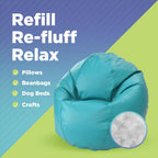 Bean Products Bean Bag Refill Beads - 100% Recycled NEW Polystyrene Filler Beads for Lasting Support - Poly Fill Beans - Versatile Filling for DIY Projects - Made in USA - 2 Cubic ft.