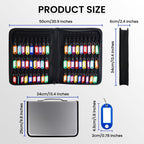 Zippered Case, Portable Organizer With Handle, Waterproof & Fireproof Binder With 54 Hooks and Tags, Key Box for Estate Sales, Hotel Executives, Landlord (Silvery)