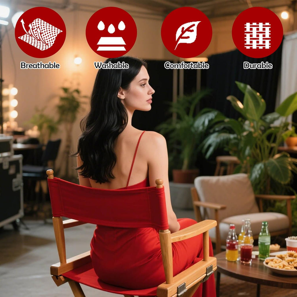 STAY GENT Director's Chair Canvas Replacement Kit 21" L x 8" W - 21" L x 16.5" W Replacement Canvas Durable Cotton Canvas Seat & Back Covers for Home,Model Artist,Makeup,Show Dressing Room, 1 Set Red