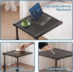 C Table End Table, 2-Tier Small Side Table for Couch, Adjustable Height Tv Trays for Living Room, Bedroom, Bedside, Black