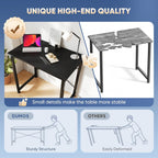 DUMOS 31 Inch Small Computer Desk for Home Office, Gaming Writing Desks for Bedroom Modern Study Work Table Simple Style Workstation with Reinforcement Structure, Black