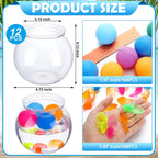 Jingmore 12 Set 30 oz Fishbowl Table Tennis Carnival Game Favors with Bounce Round Bowls Multicolor Balls Plastic Gold Fish for Adults Carnival Game Party Activity Prizes