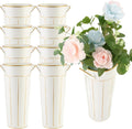 Galvanized Flower Bar Buckets with Handles 8 Pcs 11.8 Inch Tall Metal Bucket for Bloom Bar Flower Supplies, Home Decor, Wedding Centerpiece, Table Decorations, Outdoor Unbreakable Tin Vase