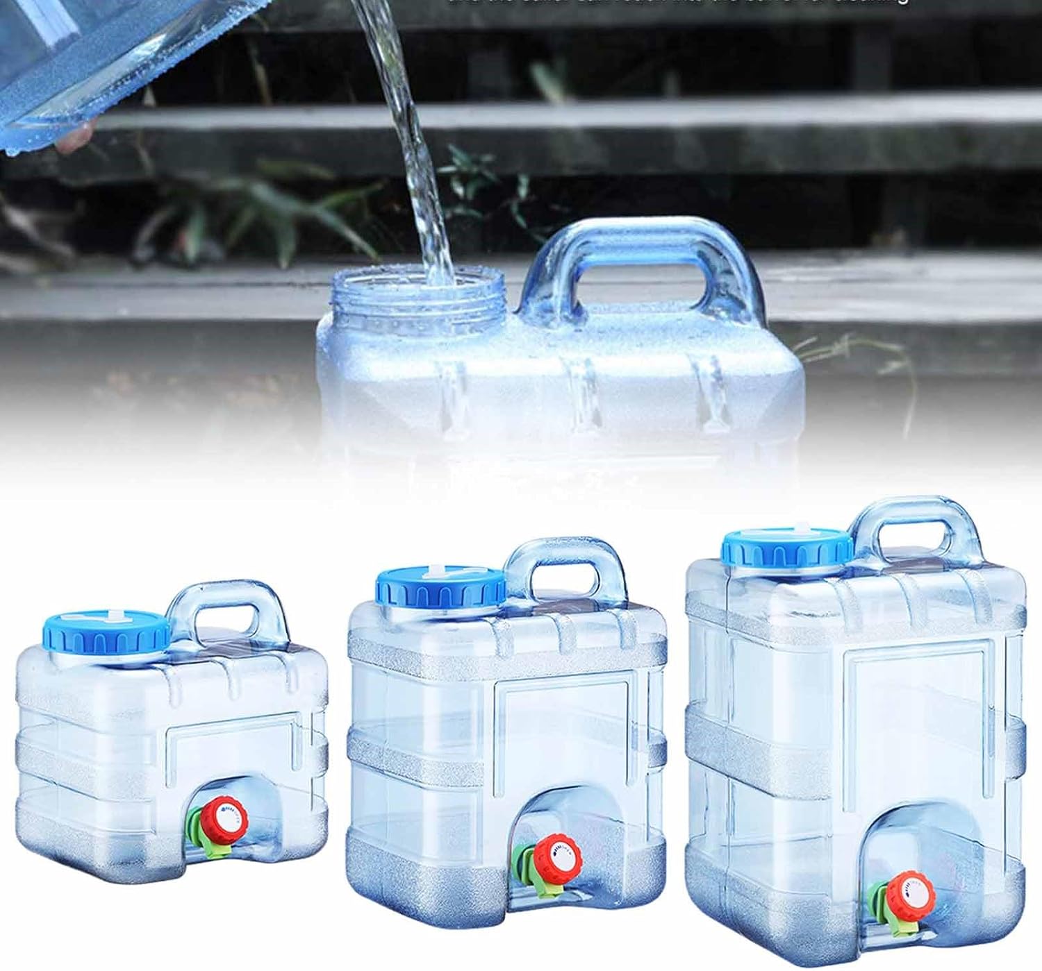 Portable Camping Water Tank with Faucet Water Storage Container with Tap BPA Free Emergency Drinking Water Canister for Outdoor Camping, Hiking, Car Travel Home Emergency Use (15L)