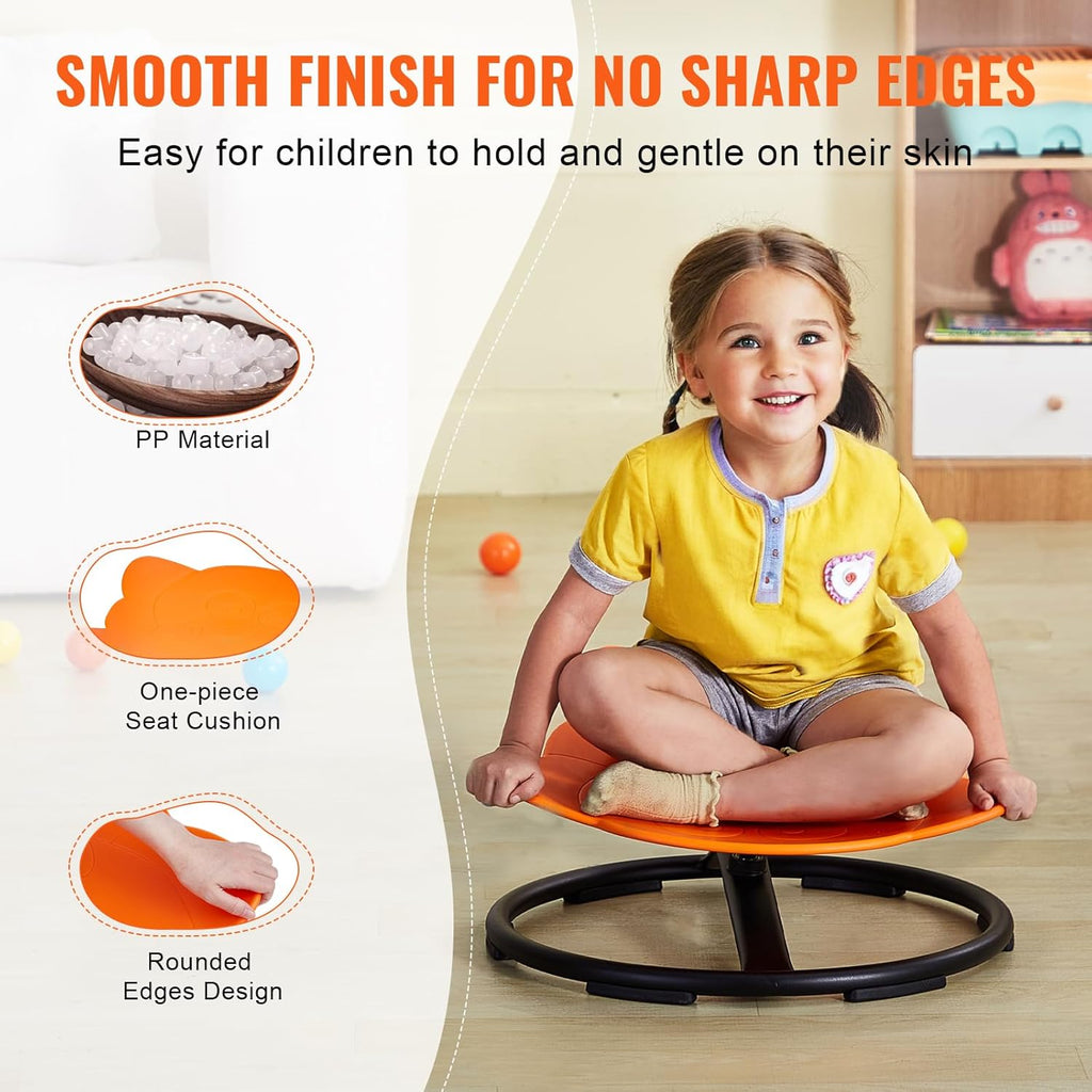Elephant Swivel Chair, 220 LBS Capacity, 360° Spinning Chair, Autistic Sensory Toy Chair with Non Slip Metal Base, Toddler Sit and Spin Chair for Coordination Balance Focus Orange HB25