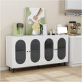 Modern Accent Sideboard Cabinet with Acrylic Doors, Freestanding Storage Cupboard Console Table for Kitchen Dining Living Room Hallway Office, Black/White,for Kitchen
