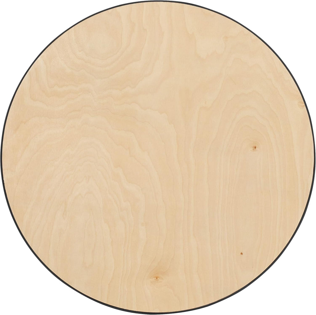 Flash Furniture Lars 36'' Round Wood Cocktail Table with 30'' and 42'' Columns, Wood Bar Height Table for Commercial or Residential Use, Natural
