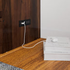 AFI, Alpine Queen Wood Murphy Bed Chest with 6" Mattress, Storage Drawer & Built-in USB Charger, Barnwood