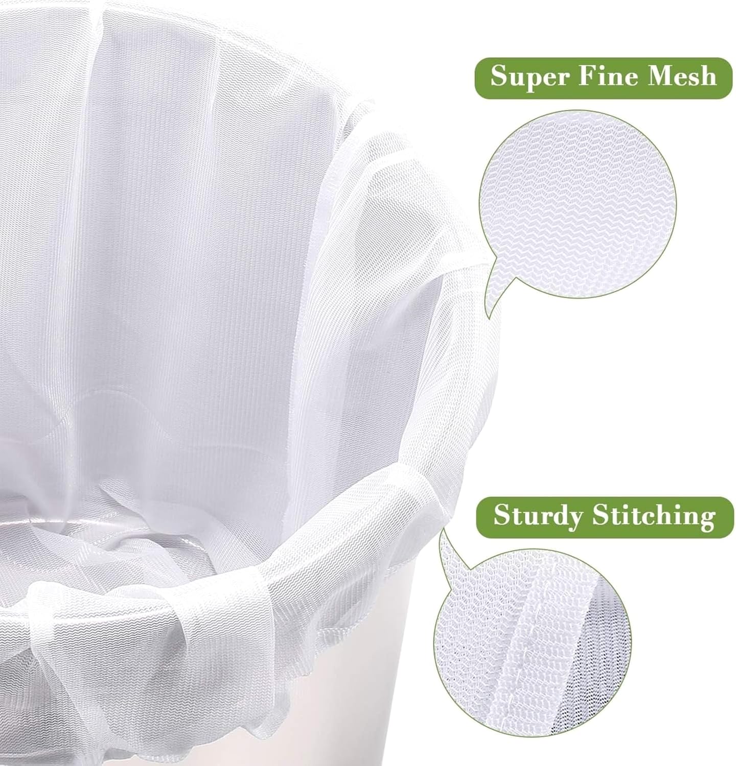 Extra Large 26x22 Inch Fine Mesh Brew Bags 3 Pack for Home Brewing Beer, Wine, Cider, and Jam