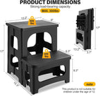 Folding 2-Step Stool for Adults, Non-Slip Collapsible Footstool for Office, Portable Bedside Step Stool, Hold up to 300 lbs, Lightweight & Foldable Step Ladder for Pool Office Home RV