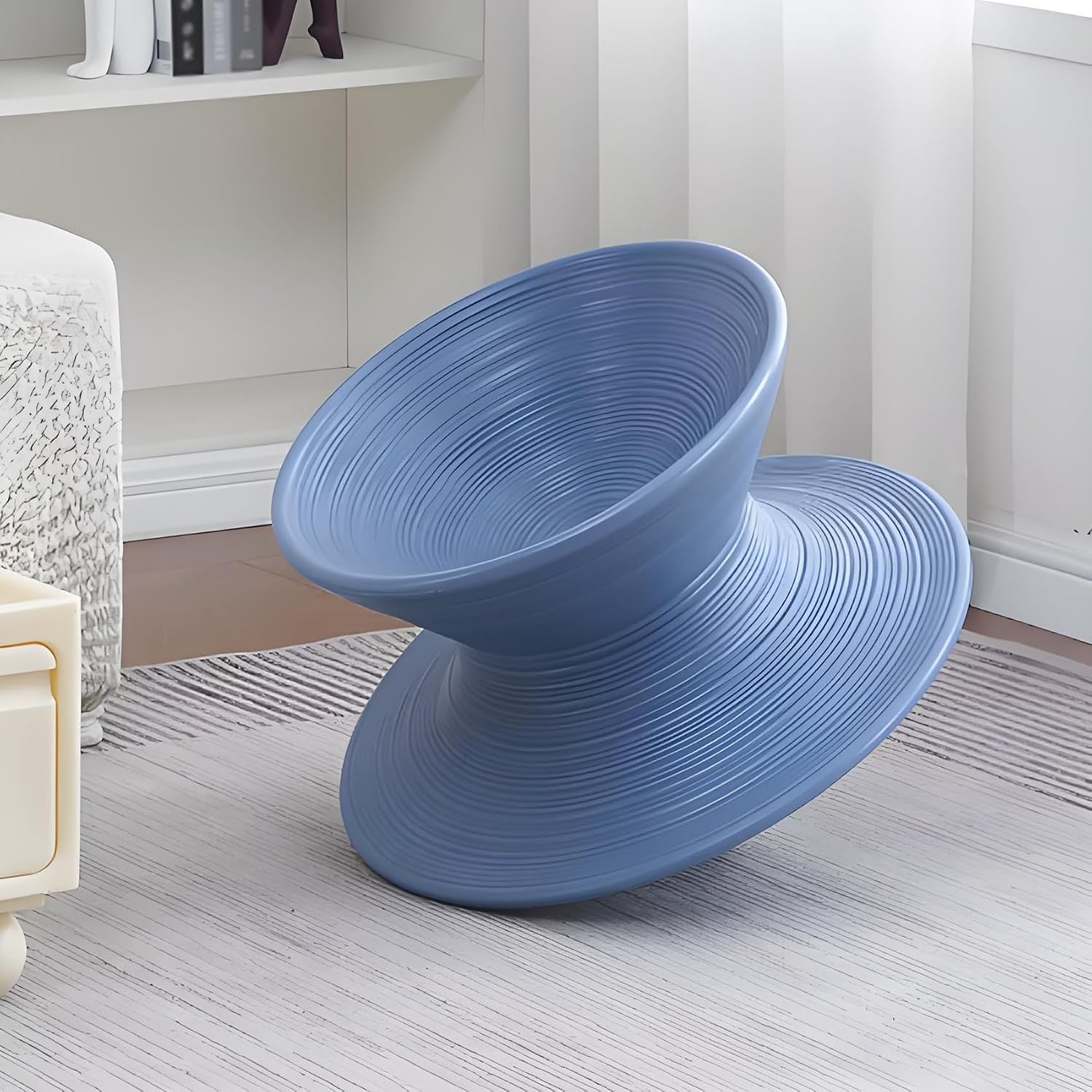 Gyro Swivel Chair, 360° Rotating Gyro Spinning Chair, Sensory Spinning Seat, Ergonomic Swivel Seat for Children and Adults, Indoor Outdoor Sensory Equipment (Blue, Small)