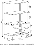 Furinno Turn-N-Tube Bakers Rack with Wheels, 4-Tier Kitchen Storage Cart, Kitchen Cart, Coffee Bar, Pantry Organizers and Storage, Grey Oak