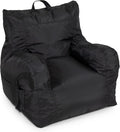 Big Joe Dorm Bean Bag Chair with Drink Holder and Pocket, Black Smartmax, Durable Polyester Nylon Blend, 3 feet