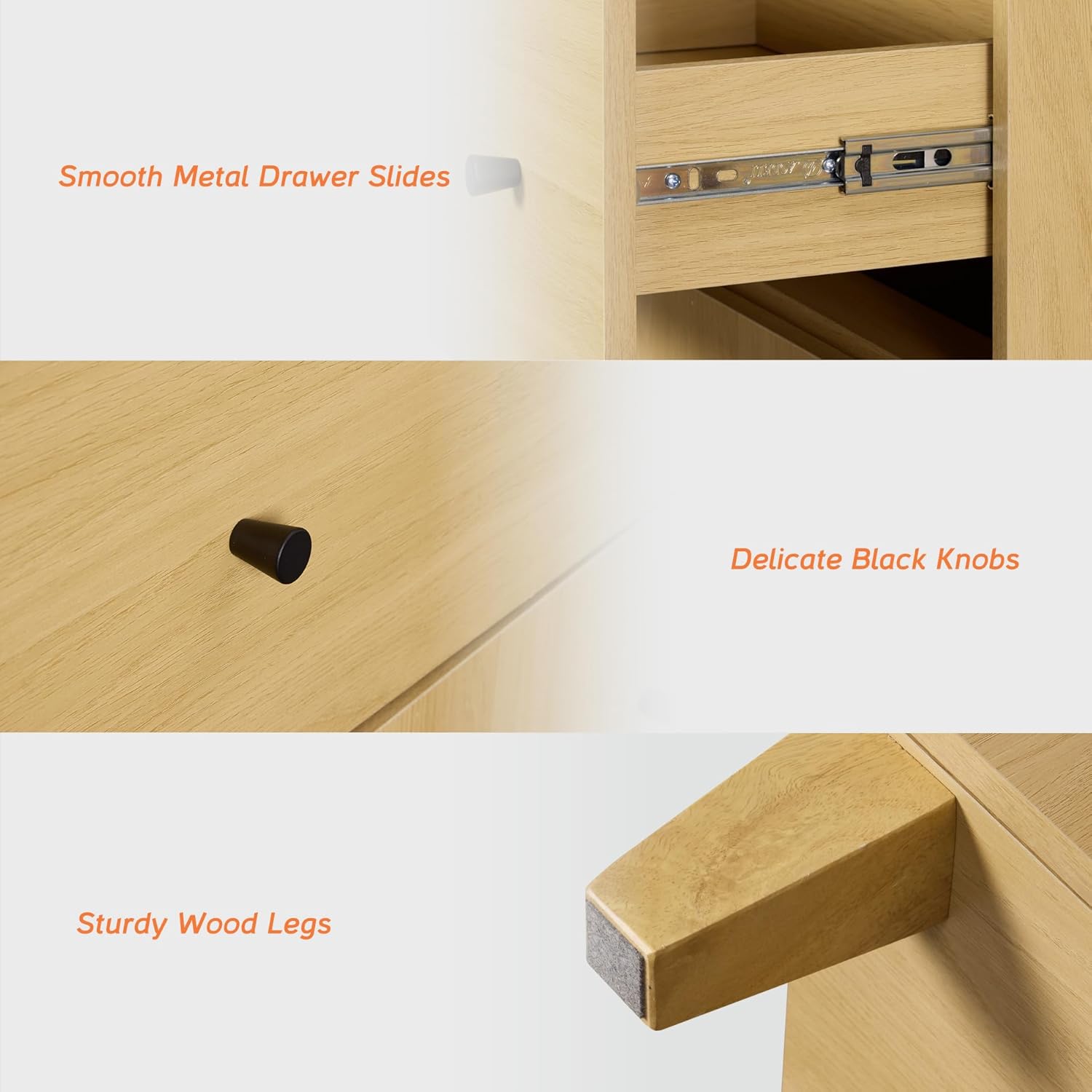 WAMPAT Large Sideboard Buffet Cabinets with Drawers and Doors for Dining Room, 94.4" Wide 4-in-1 Modern Oak Wood Credenza Console Tables with Adjustable Storage Shelves for Kitchen, Living Room