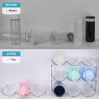 Water Bottle Organizer - 4 Tier Large Capacity stackable water Bottle Organizer for Cabinet, Free-Standing Water Bottle Storage Holder for Countertops, Pantry, Bars, Cabinets, Fridge, Hold 12 Bottles