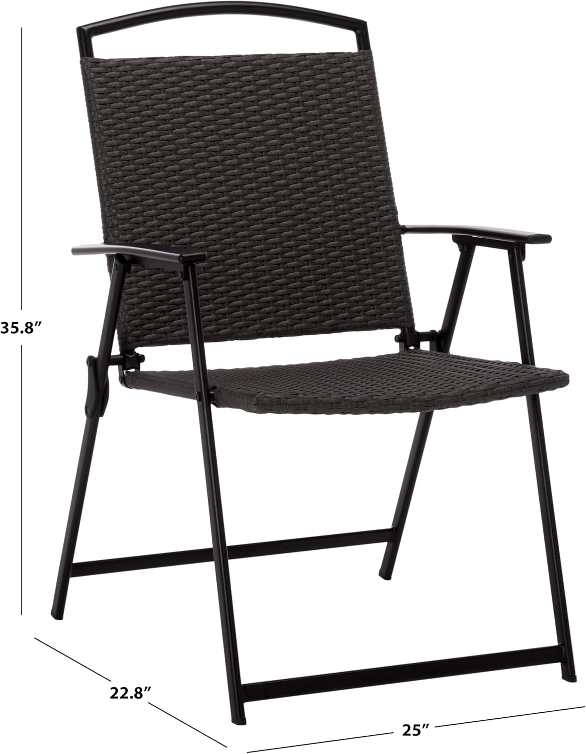 SAFAVIEH Outdoor Patio Furniture Collection – Dory Rattan Weave Folding Chair (PAT6902)