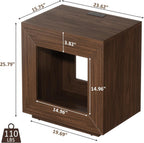 Rustic End Table Set of 2, 23.6" Wood Nightstand, Brown