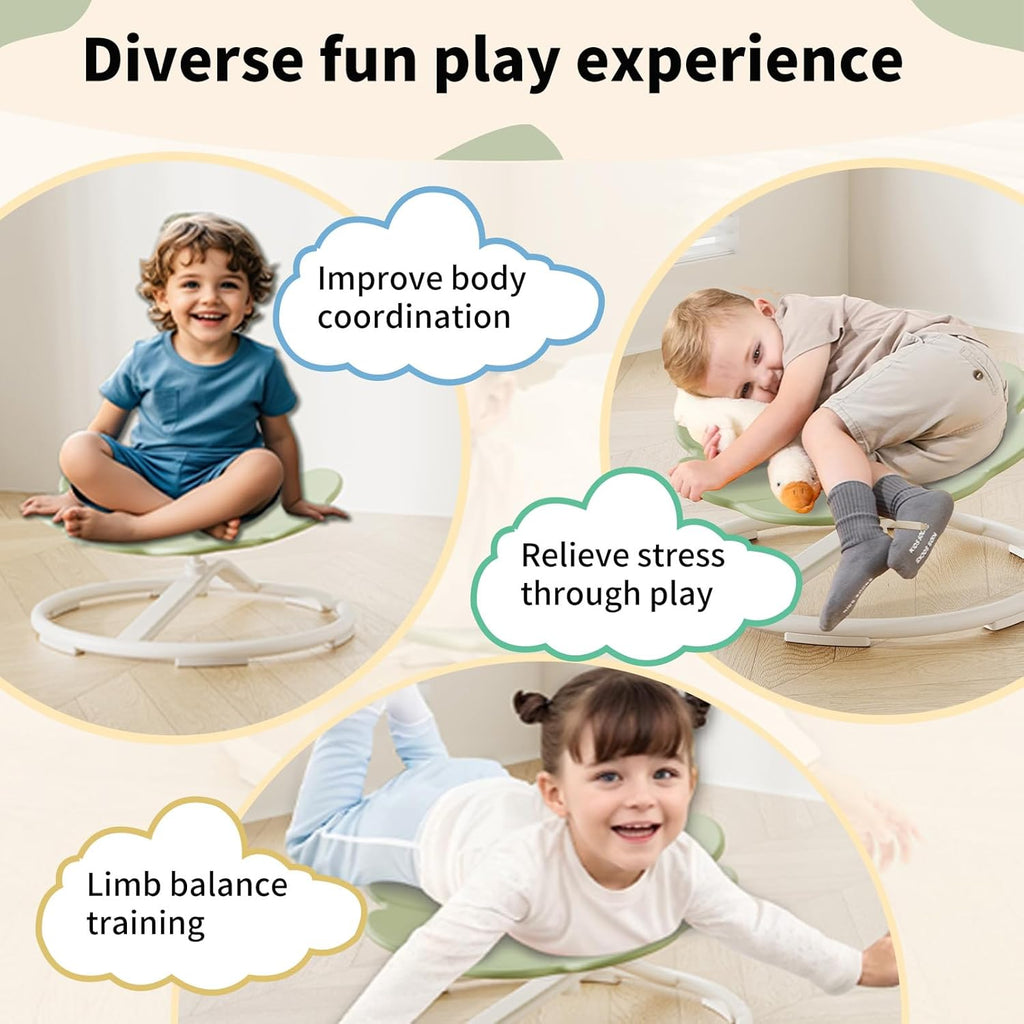 Sensory Toys Spinning Chair for Kids, Indoor Autism Sensory Toys Rocking Chair Toys for Autistic Kids Ages 3-5, Sensory Items for Classroom Balance Coordination Focus Green