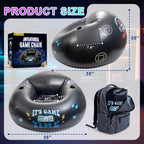 Inflatable Gaming Chair for Kids and Teens with Cup Holders and Side Pocket, Blow Up Bean Bag Gaming Chair for Boys, Comfortable Inflatable Lounge Seat for Gamer Room Decor and Boys Room Furniture
