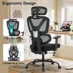 Ergonomic Office Chair, High Back Mesh Executive Desk Chair with Adjustable Height and Adjustable Armrests, Lumbar Support Swivel Task Computer Chair, 350LBS