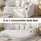 70" Convertible Sofa Bed, 2-in-1 Boneless Sleeper Sofa, Soft Chenille Folding Sofa Loveseat with 4 Pillows, Love Seat Small Couch for Small Spaces, Living Room, Bedroom, No Assembly