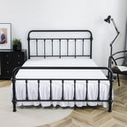 Bed Skirt Queen Size Ruffled Bed Skirt with Split Corners, 14 Inch Drop Dust Ruffle Bed Skirt with Platform, White