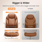 NEO CHAIR Executive Office Chair High Back Ergonomic Computer Desk Chair with Adjustable Lumbar Support Padded FILP-up Arms PU Leather Comfy Task Tilt Swivel for Home (Brown)