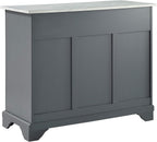 Crosley Furniture Avery Kitchen Island with Storage Shelves, Microwave Stand, Coffee Bar, Gray