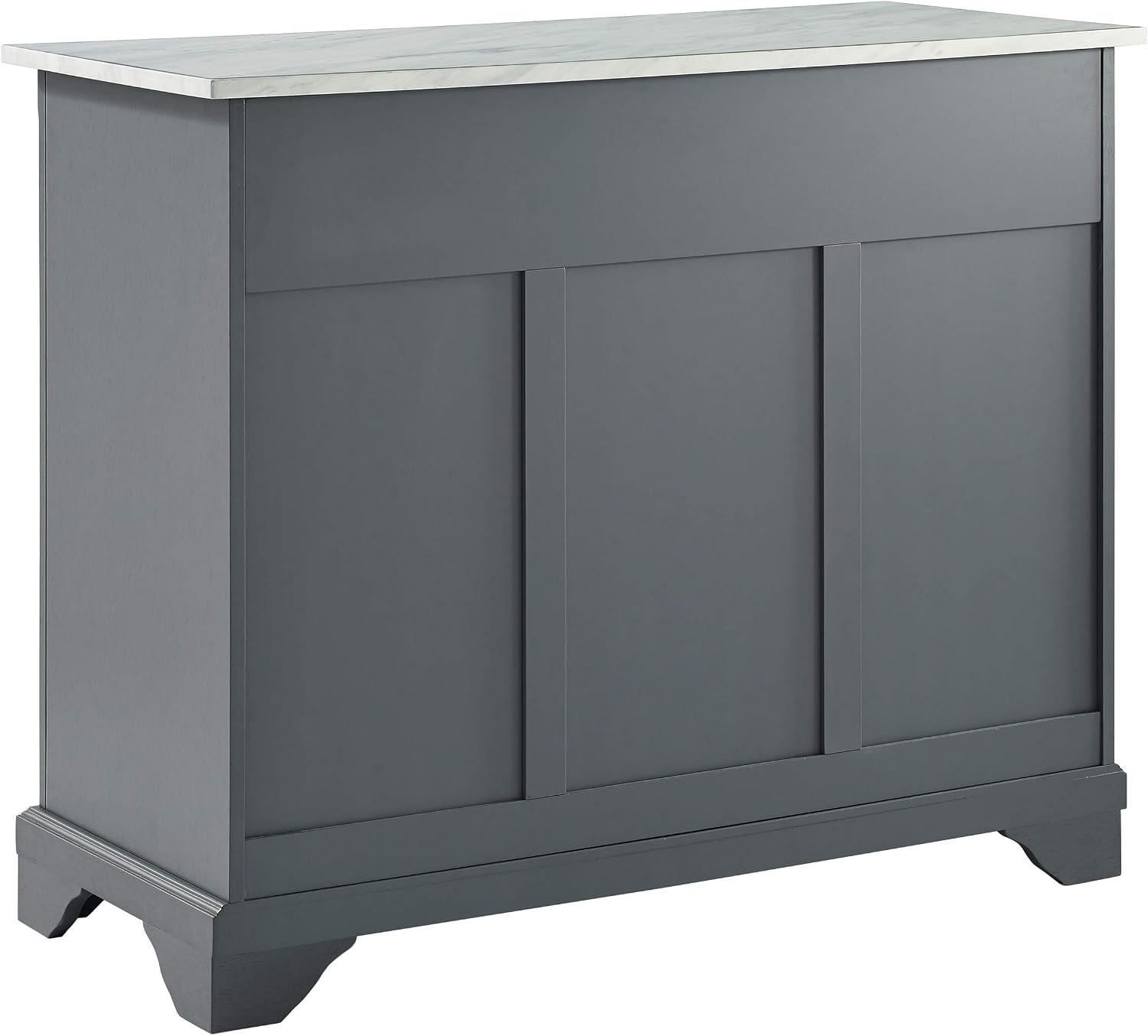 Crosley Furniture Avery Kitchen Island with Storage Shelves, Microwave Stand, Coffee Bar, Gray
