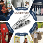 Magnetic Chip Bag Clips for Fridge, 12 Pack Heavy Duty Fridge Magnet with Strong Neodymium, Food Storage & Office Photo Calendar Holders