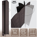RHF 6 ft.Tall Room Divider, Room Dividers and Folding Privacy Screens, 15.7" Privacy Screen 4 Panels Room Divider Wall Partition Freestanding, Dark Coffee