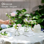 Glasseam Glass Bud Vases for Centerpieces: Clear Small Flower Vase Decor Bulk Set of 12 Simple Modern Decorative Vases for Flowers Mini Candle Vase Wedding Centerpiece for Dining Table Decorations