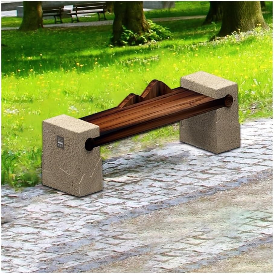 Patio Benches Stainless Steel Park Chair - Outdoor Wooden Seating for Landscaping