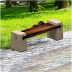 Benches, Stainless Steel Park Chair - Outdoor Wooden Seating for Landscaping