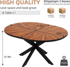 KEIKI 47.2"-63" Extendable Round Dining Table for 4-6, Modern Wooden Kitchen Table with Removable Leaf, Solid Wood Oval Dinner Tables for Dining Room Living Room, Walnut