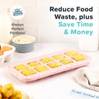 Souper Cubes 2 Tbsp Silicone Freezer Molds with Lids, Cotton Candy, 2-Pack | 100% Platinum-Cured Silicone Freezer Trays, Oven & Microwave Safe, Perfect for Freezing Garlic, Herbs, Tomato Paste and More