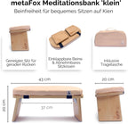 metaFox Meditation Bench | Foldable Bamboo Stool with Cushion and Carry Bag | for Your Mindfulness and Meditation Practice | Alternative to Meditation Cushion (Peach, Small)